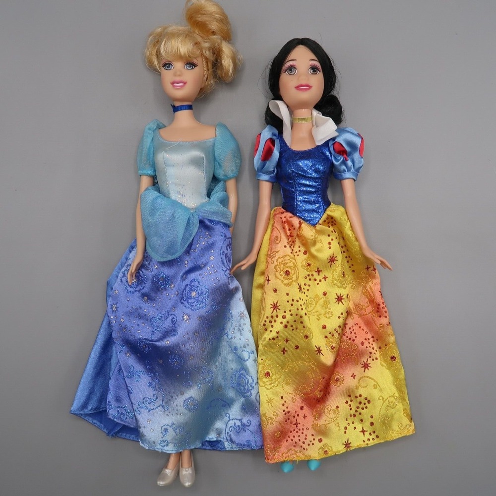 Disney Barbie Princess Cinderella & SnowWhite 12" Dolls Mattel 2006